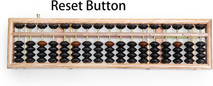 Black long Di fang Wooden Abacus - Professional 17 Column Soroban - 13.86 Inches (35.2 Centimeters) - Calculator with Reset Button - Made