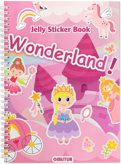 Jelly Sticker Books for Toddlers 2-4 Years, Reusable Sticker Book for Kids 1-3, Toddler Easter Basket Stuffers＆Travel Essentials Animals Stickers for Kids Toddler Plane Activities (Animals)