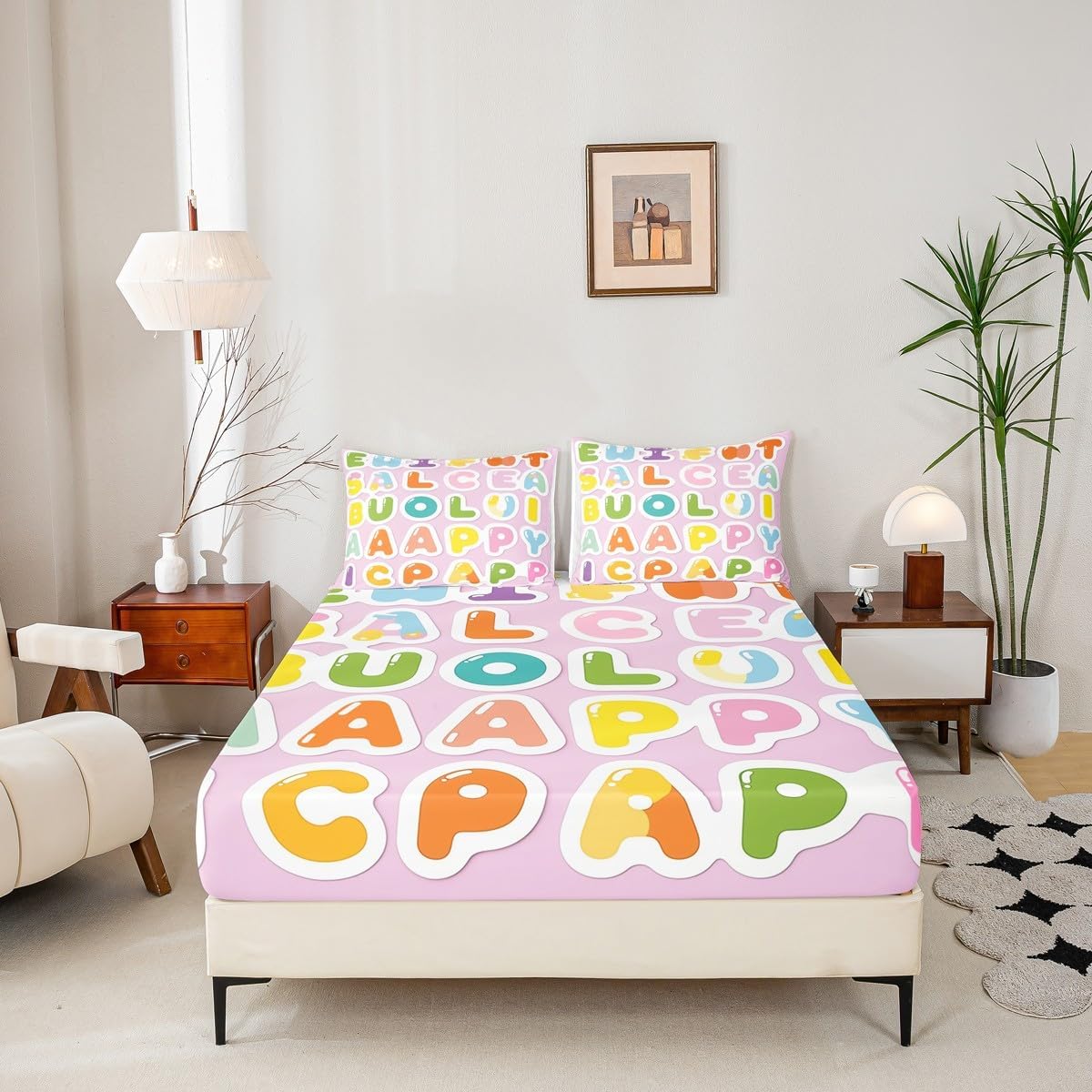Chemistry Bed Sheets for Kids Teens Girls Boys,Chemical Experiment Fitted Sheet Twin,Science Themed Sheets for Math Lovers,Chemistry Lab Bedding Set,White and Black