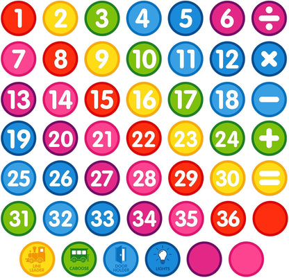 FaCraft Boho Line Up Spots for Classroom Floor - 48Pcs Floor Numbers for Classroom Lining Up Waterproof Number Stickers Markers for Preschool Kindergarten Elementary Back to School Teacher Must Haves