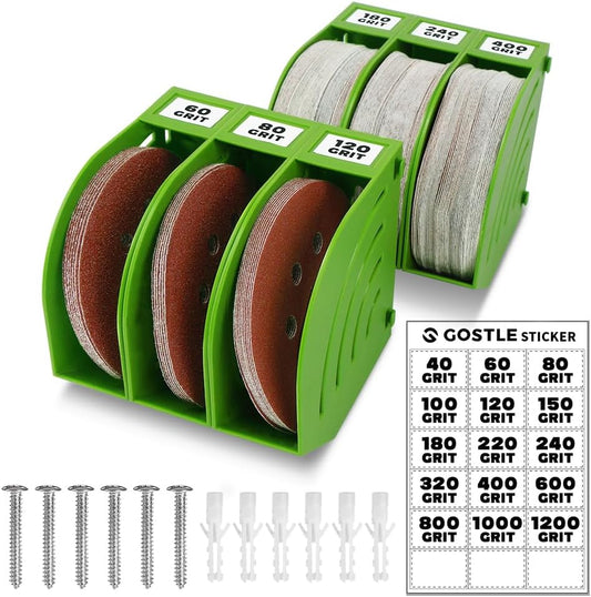 5 Inch Professional Sanding Discs Storage Bins - 8 Bins Set for Efficient Organization, Offset Snap-On Connection, Grit Classification, Space-Saving Design and Versatile Application, Red
