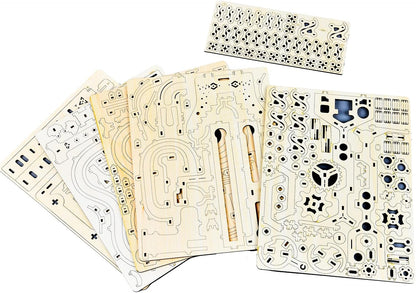 3D Wooden Puzzles Marble Run Chain Kit, Wood Creative Mechanical Puzzles Assembly Model Building Kits to Build for Adults & Kids, DIY Wooden Puzzle Hobbies Toys for Adults &Teens Gifts