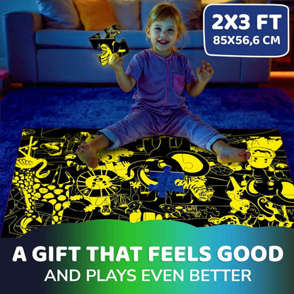 QUOKKA Floor Puzzles for Kids Ages 4-8 – 2x3 FT Giant Search and Find Jigsaw – 48 Large Pieces – Above and Beyond Observational Scene – Educatinal Montessori Toy with Gift Box – Fun Learning Activity