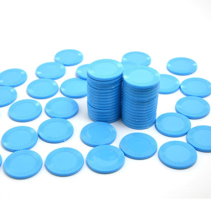Smartdealspro 64pcs 32mm/1.26 Inch Opaque Plastic Learning Counters Disks Mini Poker Chips Game Tokens with Storage Box (Red)