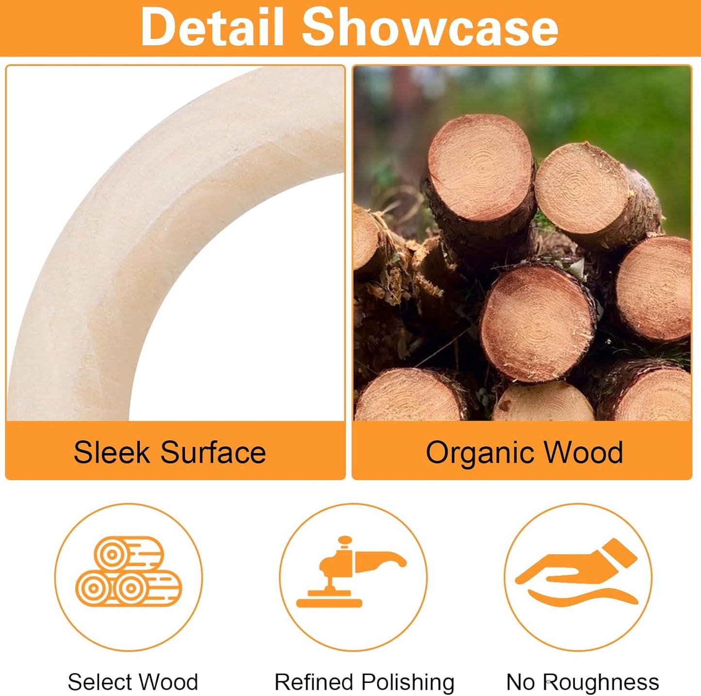 10 Pcs Width Wooden Rings 2 Inch Unfinished Smooth Wood Rings Natural Wooden Ring for Crafts Circles Without Paint for Macrame Pendant Connectors Jewelry Making DIY Making Craft Ring