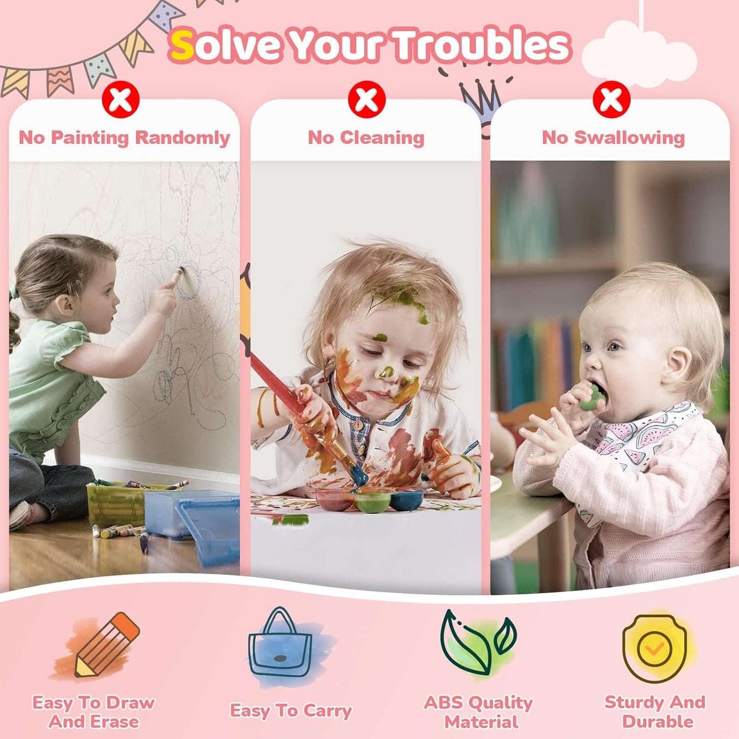 Kikidex Magnetic Drawing Board, Toddler Girl Toys for 1-3 Year Old, Doodle Board Pad Learning and Educational Toys for 1 2 3 Year Old Baby Kids Birthday Gift (Light Blue)