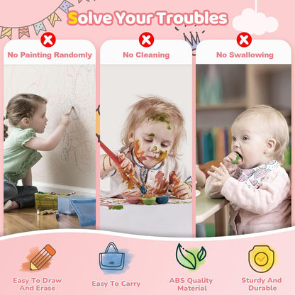 Kikidex Magnetic Drawing Board, Toddler Girl Toys for 1-3 Year Old, Doodle Board Pad Learning and Educational Toys for 1 2 3 Year Old Baby Kids Birthday Gift (Light Blue)