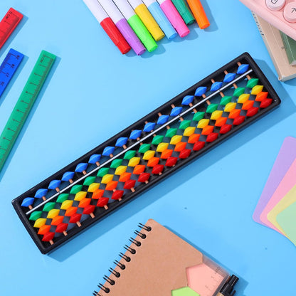 Kisangel Arithmetic Abacus 17 Rods Rainbow Plastic Counting Toy for Kids Math Learning and Brain Development Educational Tool for Toddlers and Students