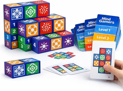 Puzzle Matching Games, Block Puzzle Games, Visual Recognition Matching Board Game, Family Night Board Game to Develop Kids Problem Solving Skills (Style A)