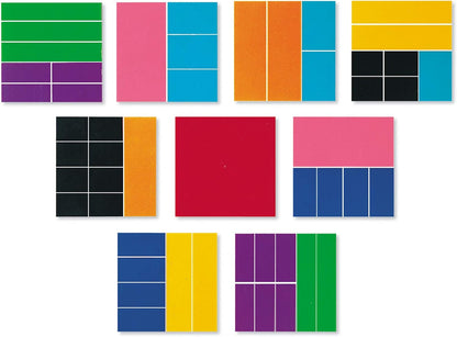Learning Resources Deluxe Rainbow Fraction Squares - Math Classroom Supplies, Visual Math Tool for Kids Ages 6+