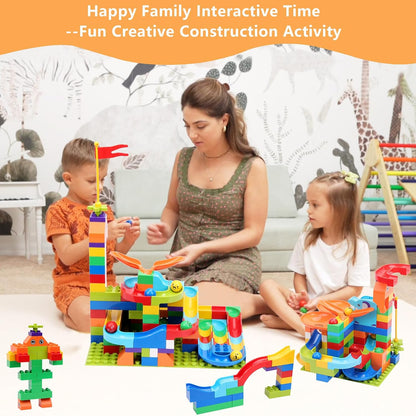 Marble Run Building Blocks for Kid: 3 4 5 6 8 Year Old Montessori Education Preschool STEM Toy - Age 4-8 Kids Creative Puzzle Marbles Track - Christmas Birthday Gifts for Boys Girls