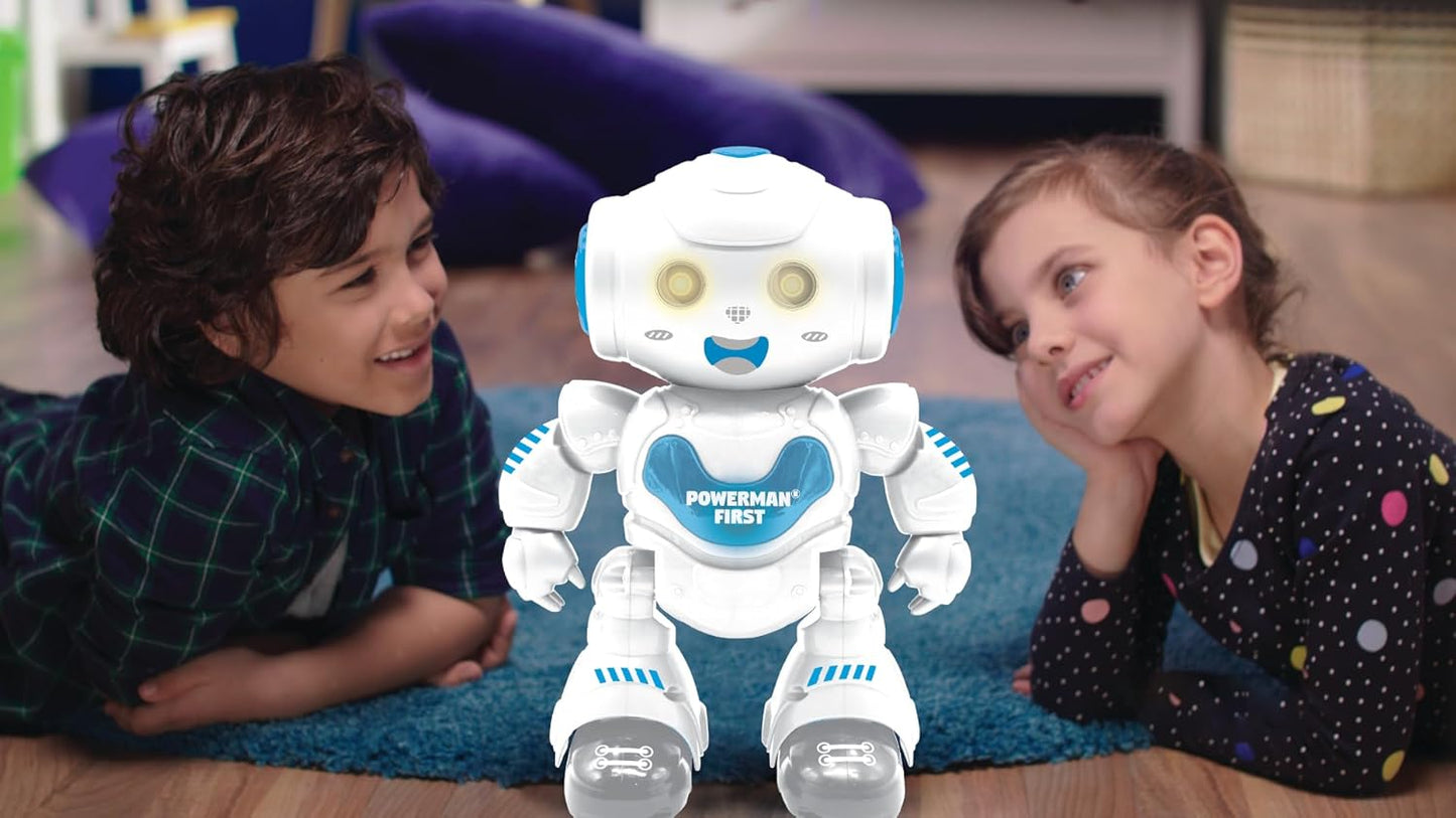 LEXiBOOK, Powerman Neo, My Robot Full of Technology, Remote Control and Gesture Control, Educational Activities in English, Programmable, Music and Dance, Sound and Light Effects, Blue/White, ROB18EN