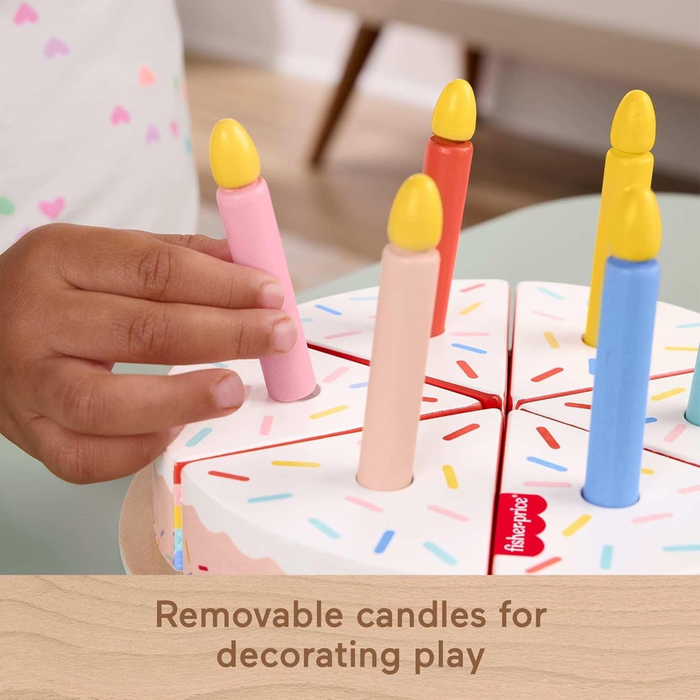 Fisher-Price Wood Pretend Play Toy Fruit Pie, Tiny Garden 16-Piece Wooden Food Puzzle Set for Preschool Kids Ages 3+ Years (Amazon Exclusive)