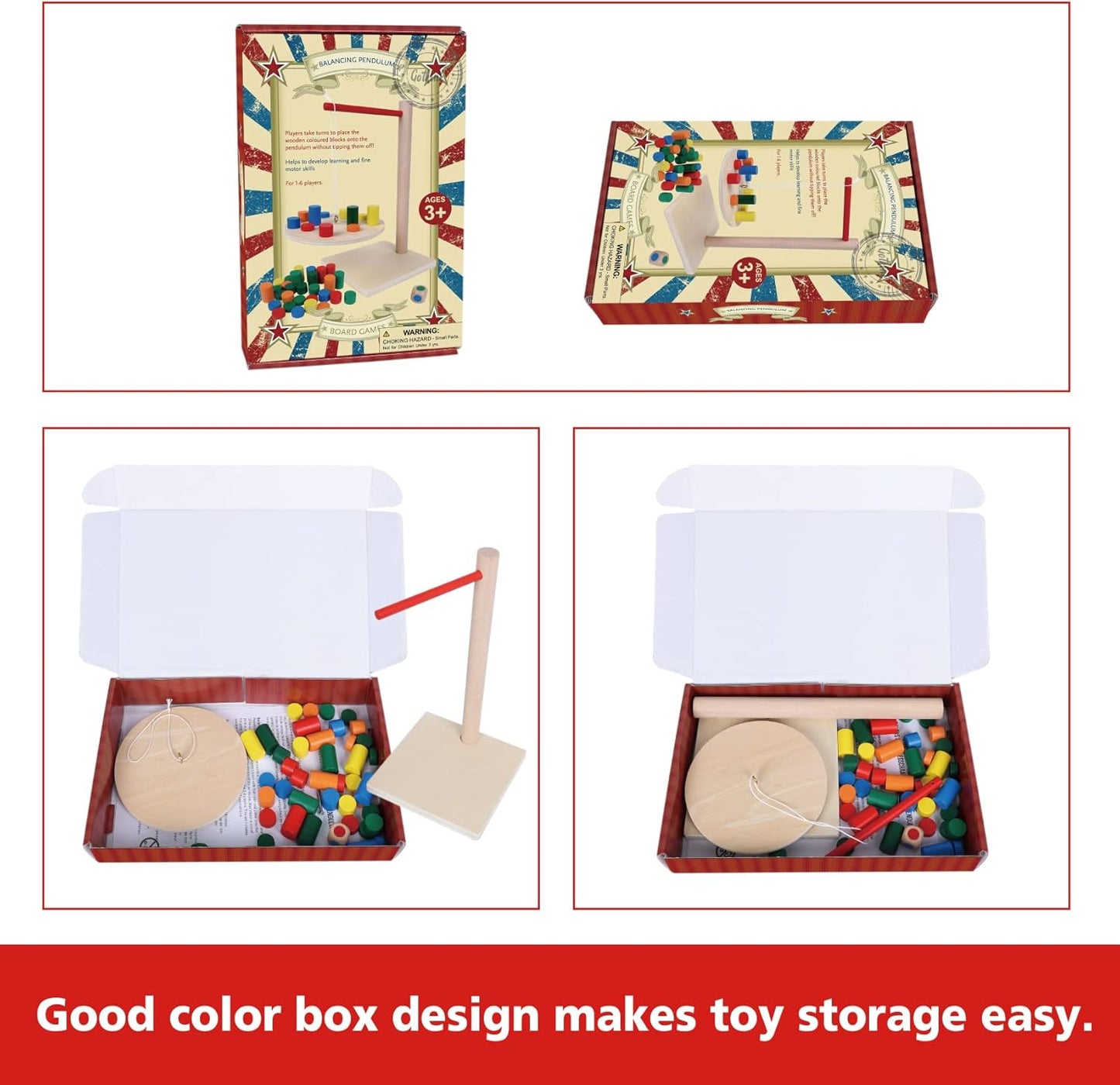 GOTHINK Wooden Balancing Pendulum Game, 42PCS Montessori Balancing Toys for Kids and Adults, Interactive Educational Toy for Children's Gift, Perfect for Parties & Travel