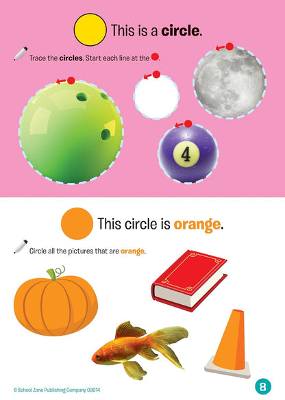 School Zone Preschool Fun! Write & Reuse Workbook: 26 Wipe-Clean Pages, Write-On Learning, Tracing, Numbers, Alphabet, Colors, Shapes, Matching, Ages 3 to 5
