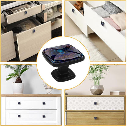 4 Pack Cabinet Knobs Drawer Pulls, 30mm Round ABS Glass Drawer Hardware Growing Butterfly Cabinet Handles with Screws for Dressers Kitchens Cupboard
