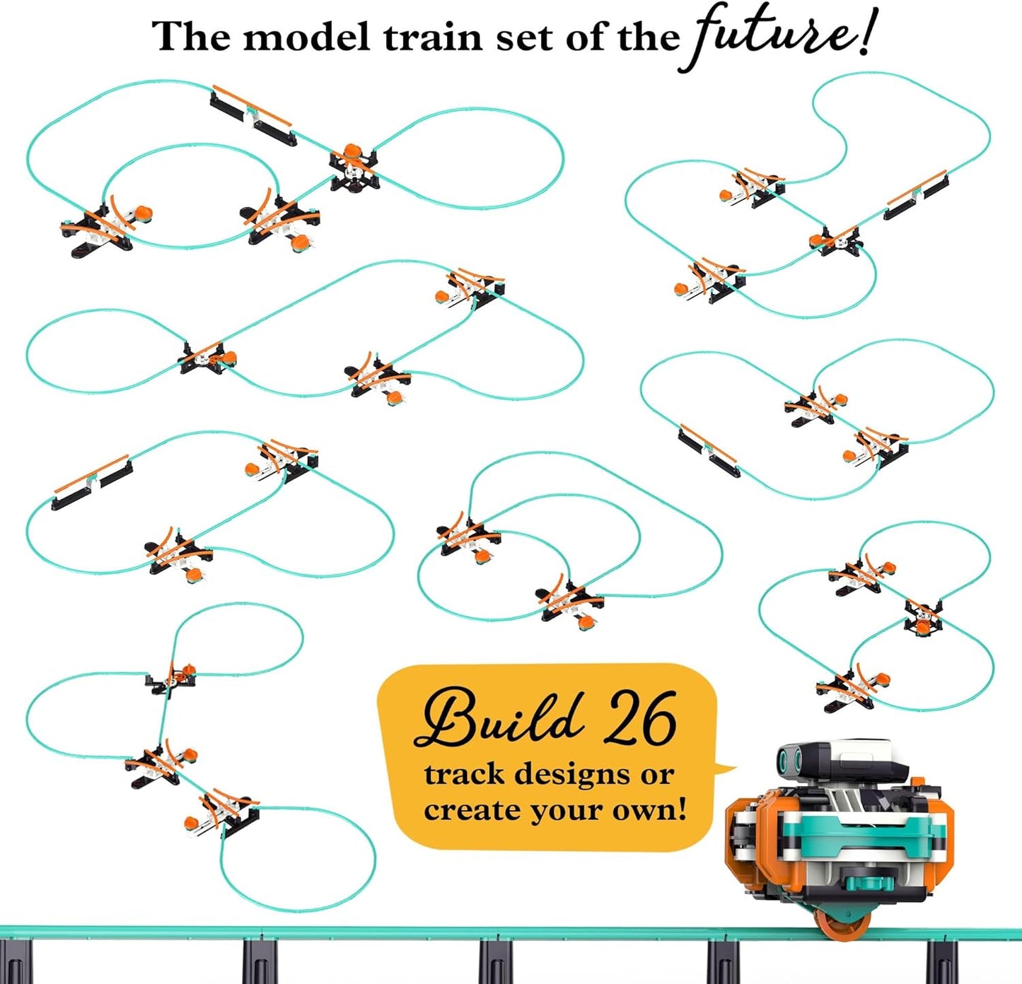 Thames & Kosmos RoboRails STEM Kit, Toy of The Year Winner, Build a Robot Monorail System w/Splitters, Cross Switch, Seesaw Mechanism, Modern-Day Model Train Set, Explore Physics, Gyroscopic Forces
