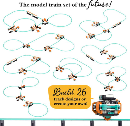 Thames & Kosmos RoboRails STEM Kit, Toy of The Year Winner, Build a Robot Monorail System w/Splitters, Cross Switch, Seesaw Mechanism, Modern-Day Model Train Set, Explore Physics, Gyroscopic Forces