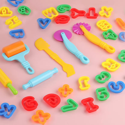 36-Piece Dough Tool Set for Kids Ages 3-8 – Includes Animal Cutters, Rolling Pins, Rollers, Random Colors