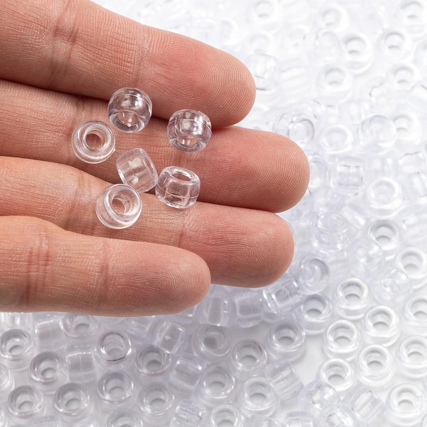 Gxueshan 1000 Pcs Acrylic Black Pony Beads 6x9mm Large Hole Pen Hair Kandi Beads Bulk for Friendship Bracelet Necklace Jewelry Making Earring Braiding Kit