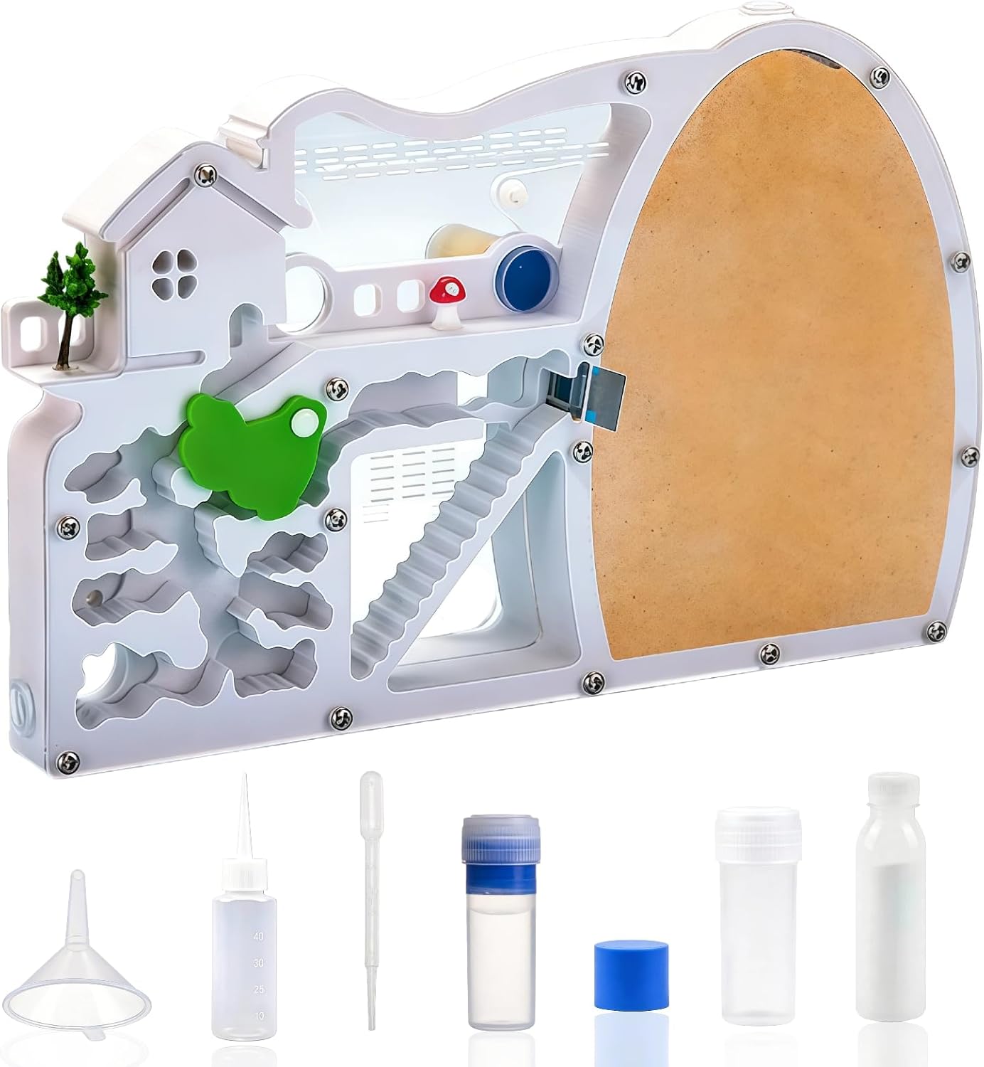 Ant Farming Castle - Ant Habitat Science Learning Kit with Yellow Sand and Tool, Large Viewing Area Ant Colony Observation Kit Educational Science Gifts for Boys, Girls