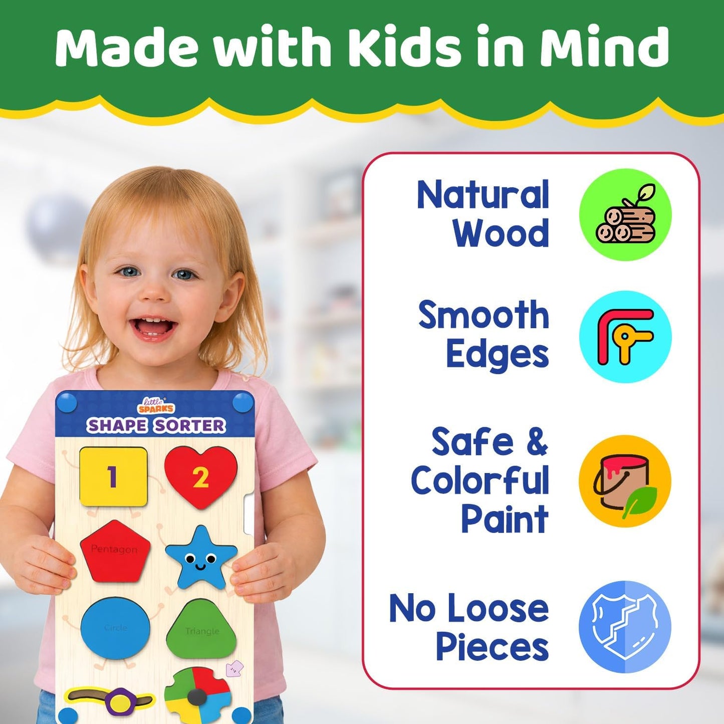 Smartivity Shape Sorter Learning Kit for Kids | 12 Shape Pieces, 10 Challenge Cards | Teaches Colour Recognition, Counting, Emotions | STEM Educational Toy for Boys & Girls (2+ Years)