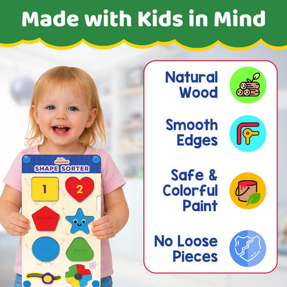 Smartivity Shape Sorter Learning Kit for Kids | 12 Shape Pieces, 10 Challenge Cards | Teaches Colour Recognition, Counting, Emotions | STEM Educational Toy for Boys & Girls (2+ Years)