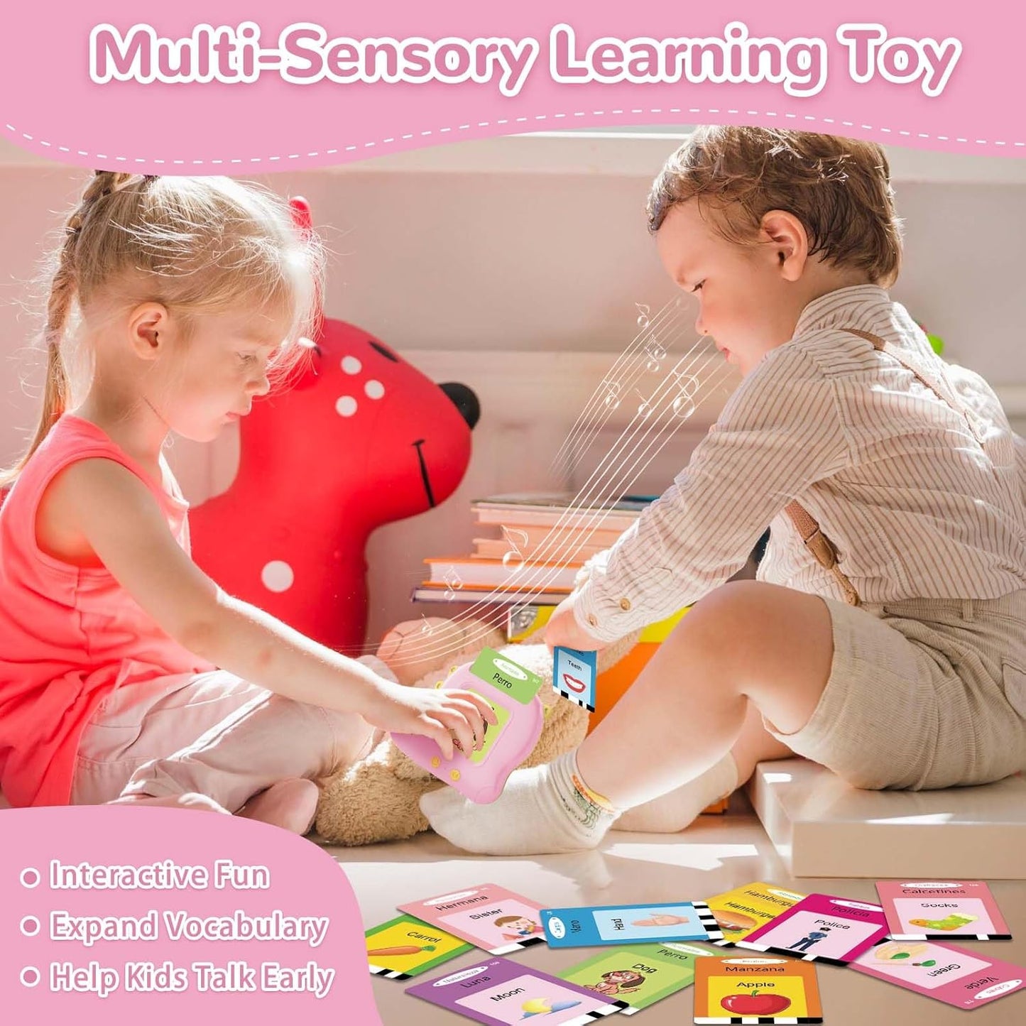 Alotwan Toddler Toys Talking Flash Cards with 510 Sight Words, Montessori Learning Toys for Toddler 1-3 2-4, Autism Sensory Speech Therapy for Boys Girls 2 3 4 5 6 Year Old Kids Gifts