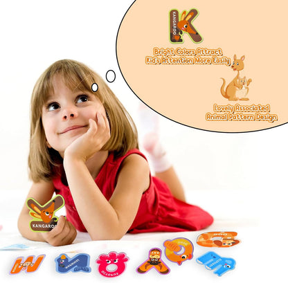 Fridge Magnets for Toddlers 1-3, Alphabet Magnets, Magnetic Alphabet Letters, ABC Magnets for Toddlers 1-3 Refrigerator, Letter Magnets for Fridge, Magnetic Toys for Toddlers 1-3