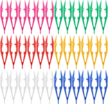 YBEATY 36 Pcs Plastic Tweezers Bead Tweezers Handmade Beads Forceps Craft Tweezer for DIY Craft Jewelry Making Bead Dried Flowers Family Home Classroom School Use Creative Game Tools