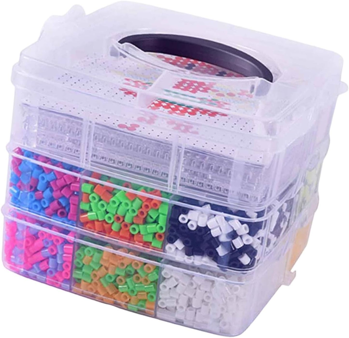 Colaxi Beads Kit,5mm Melty Beads Set Gift Puzzles Toys with Case Iron Bead for Arts Crafts Supplies Easter Girls Boys Christmas