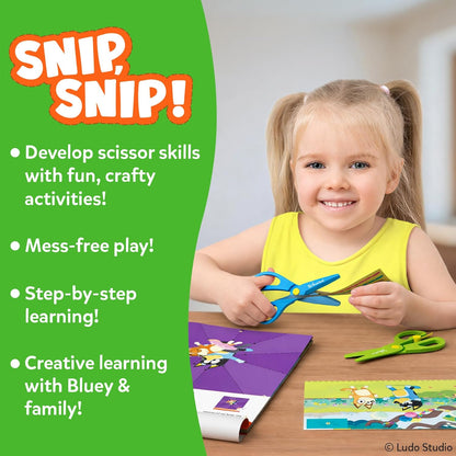 Skillmatics Scissor Skills Activity Book - Snip Snip, 25 Cutting Activities for Preschoolers, Felt Craft Kit, 2 Child-Safe Scissors, Fine Motor Skills, Screen-Free Fun, Gifts for Kids Ages 3-7