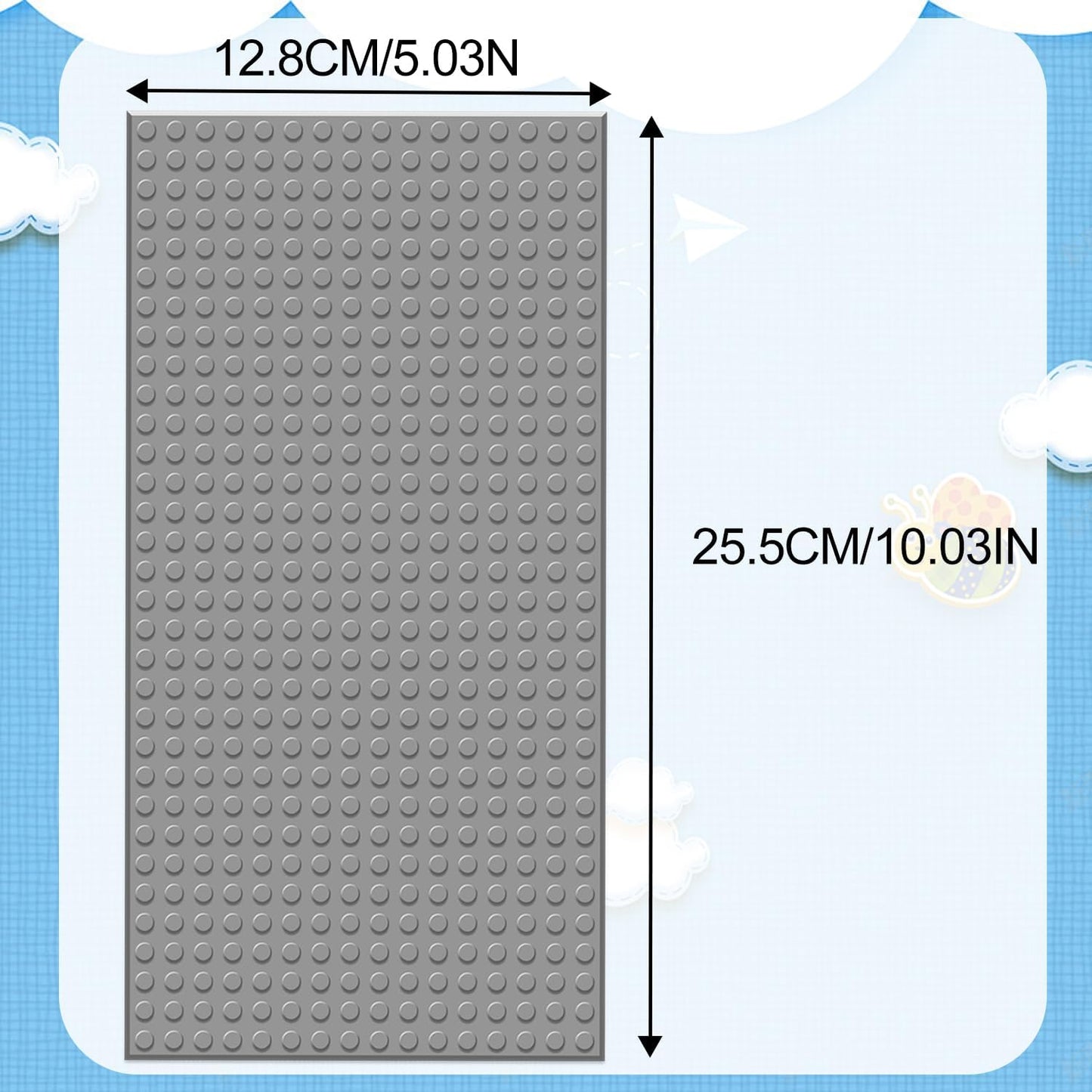 TORMEN 10x5 inch Classic Baseplates, Building Bricks Plates Compatible for Major Brands, & STEM Activities, Inspiring Creativity & Learning(Green*4
