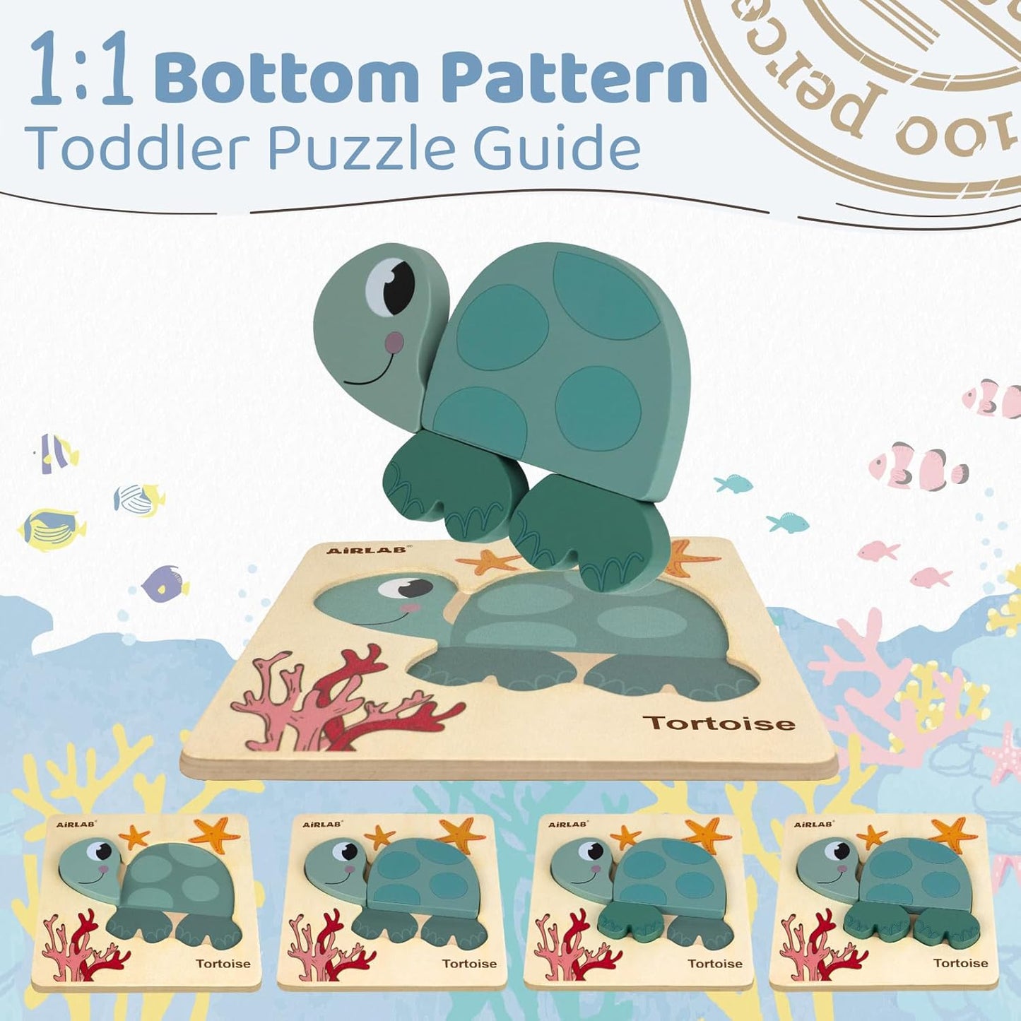Wooden Puzzles for Toddlers 1 2 3 Year Old Animals Shape Puzzle Toys for Travel Airplane Gift for Kids Montessori Early Development Gifts for Baby Boys Girls with Drawstring Bag Pack of 4