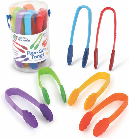 Learning Resources Flex-Grip Tongs - Kids Tweezers, Montessori Grabber Tool, Fine Motor Skills, Sensory Bin Tools, Preschool Classroom Must Haves, Teacher Supplies, Gifts for Boys and Girls