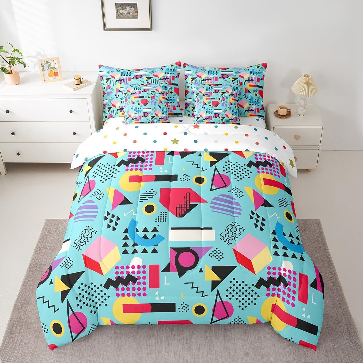 Erosebridal Chemical Equation Bed in a Bag Queen Comforter Set 7 Piece,Chemistry Bedding Sets Science Students Learning Gift Sheet Set with Comforter,Molecular Formula Education Bed Set - Colors A