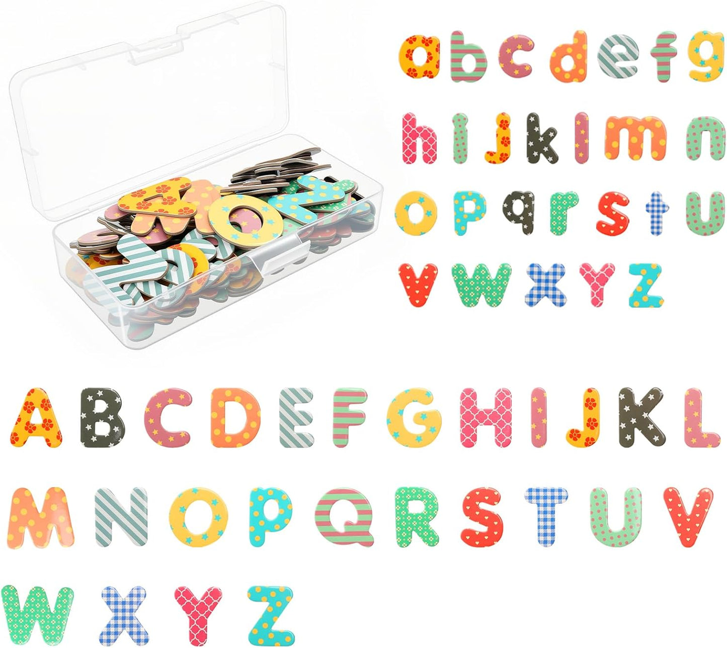 100 Pcs Alphabet Magnets for Refrigerator Uppercase Lowercase Magnetic Letters Fridge ABC Magnet for Preschool Learning Spelling