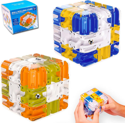 2Packs 3D Rolling Ball Maze Cube Puzzle - Maze Cube for Kids Labyrinth 3D Puzzle Maze Cube Ball Twist Roll Brain Teaser Toys, Cultivate Logical Thinking for Puzzle Cube Gift for Adults Teens Kids