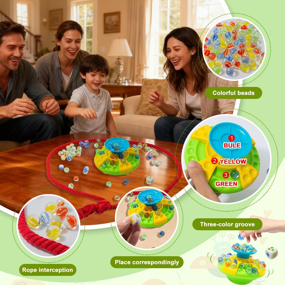 Marble Balance Game for Kids and Adults, 3-Tier Tower Stack Game with 60 Marbles for Family Game Night
