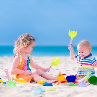 Skylety 8 Pieces Sand Shovels for Kids Colorful Plastic Rake Summer Beach Sand Sifter Shovel for Planting Digging Garden Tool Travel Beach Essentials