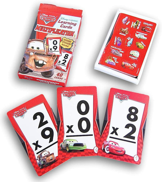 Classroom Supply Cars Jumbo Multiplication Flash Cards with Reward Stickers - Kids Math Drill Learning -2nd Grade-3rd Grade- 40 Cards, 240923091