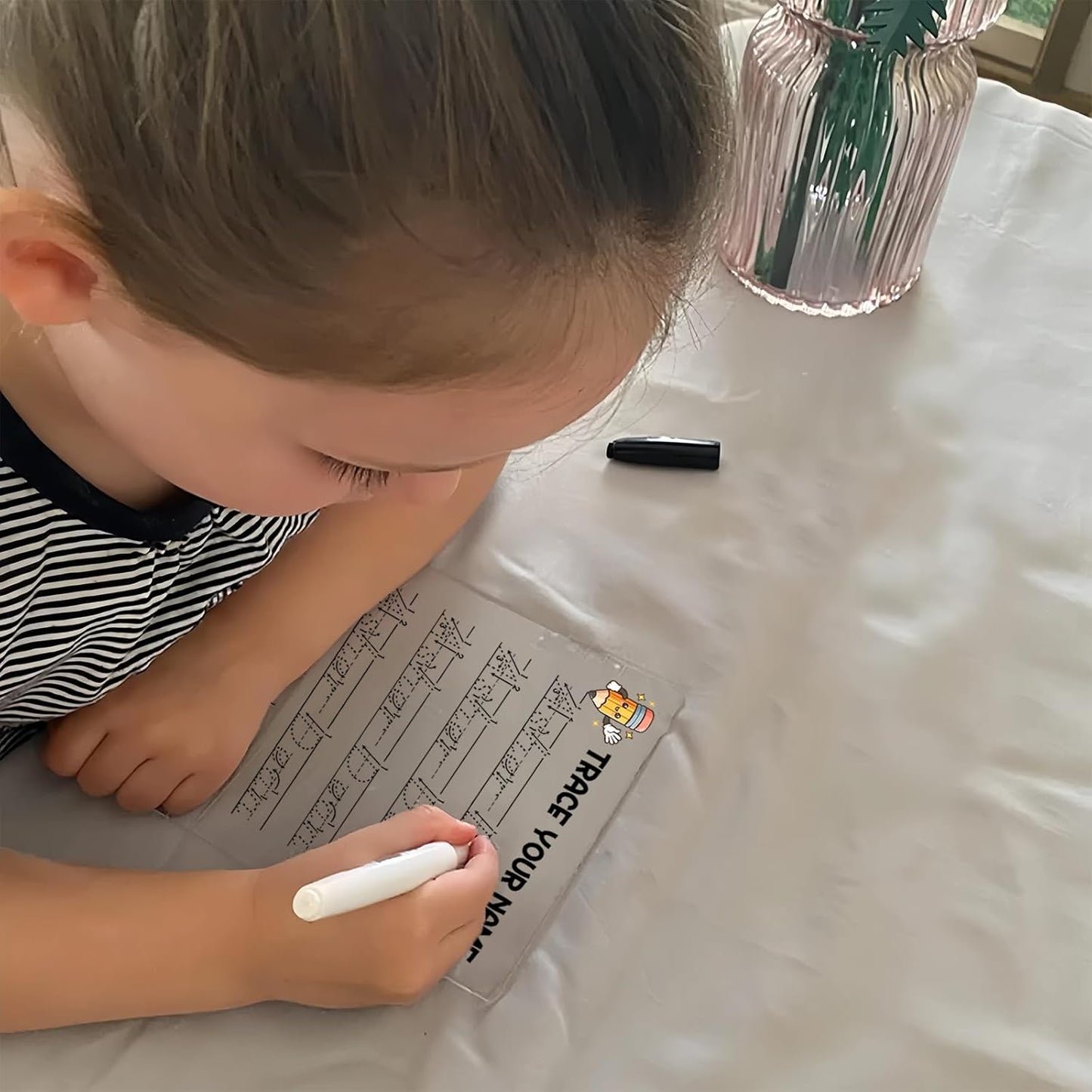 Personalized Name Tracing A4 Acrylic Board Custom Name Writing Practice for Boys Girls Handwriting Tracing Dry Erase Board for Preschooler