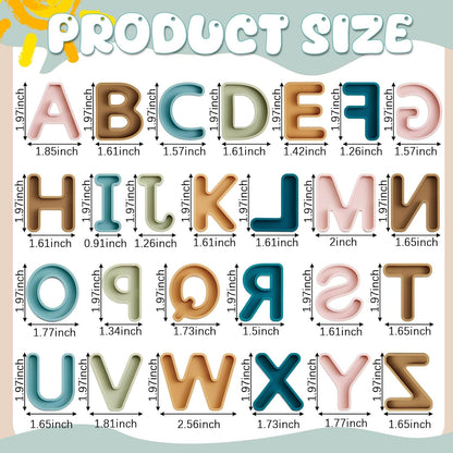 VioraWhite 26 Pcs Food Grade Silicone ABC Letters ( CPC Certified) Soft Children Sensory and Messy Play Alphabet Bath Educational Toy for Toddler Kid Baby Learning Set Birthday Gift for Boy and Girl