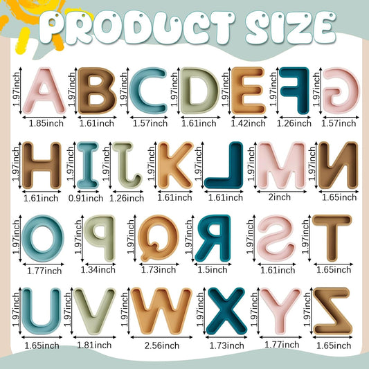 VioraWhite 26 Pcs Food Grade Silicone ABC Letters ( CPC Certified) Soft Children Sensory and Messy Play Alphabet Bath Educational Toy for Toddler Kid Baby Learning Set Birthday Gift for Boy and Girl