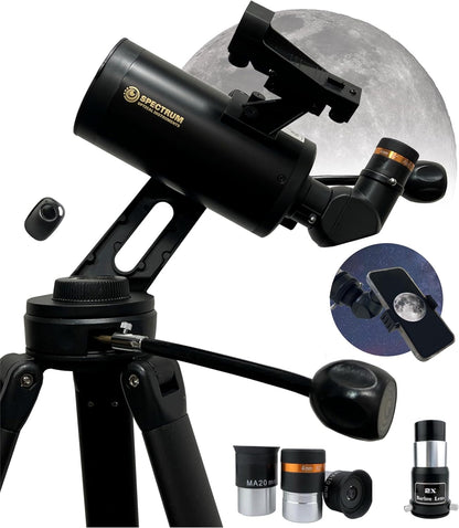 SpectrumOI Telescope for Kids, Telescope for Adults Astronomy Gifts for Kids 8-12 - Premium Refractor 70mm Aperture with Carry Bag and Phone Holder