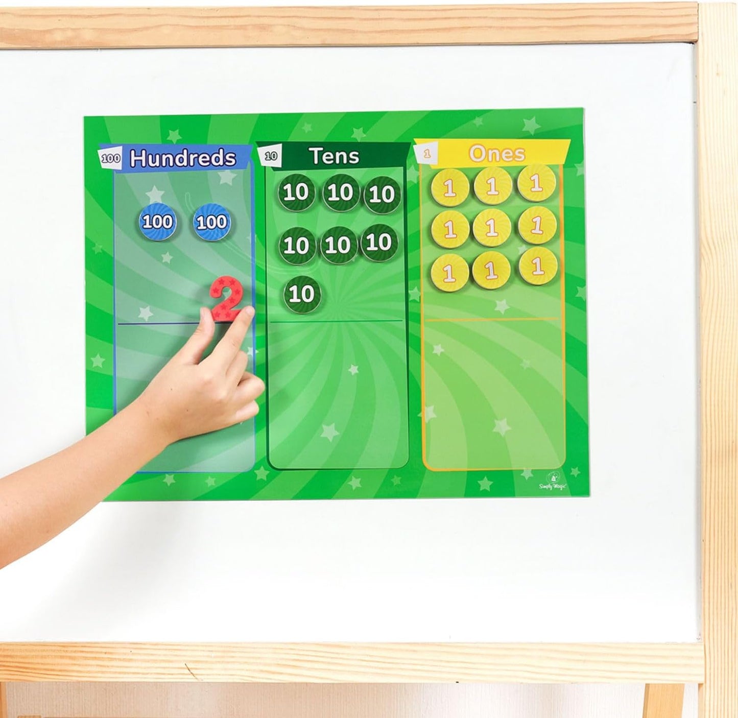 113 PCS Fun Magnetic Regrouping Activities Kit, Place Value Magnets 1st 2nd 3rd 4th Grade, Magnetic Place Value Chart Mat, Magnetic Place Value Discs Chips, Base Ten Math Manipulatives - Simply Magic