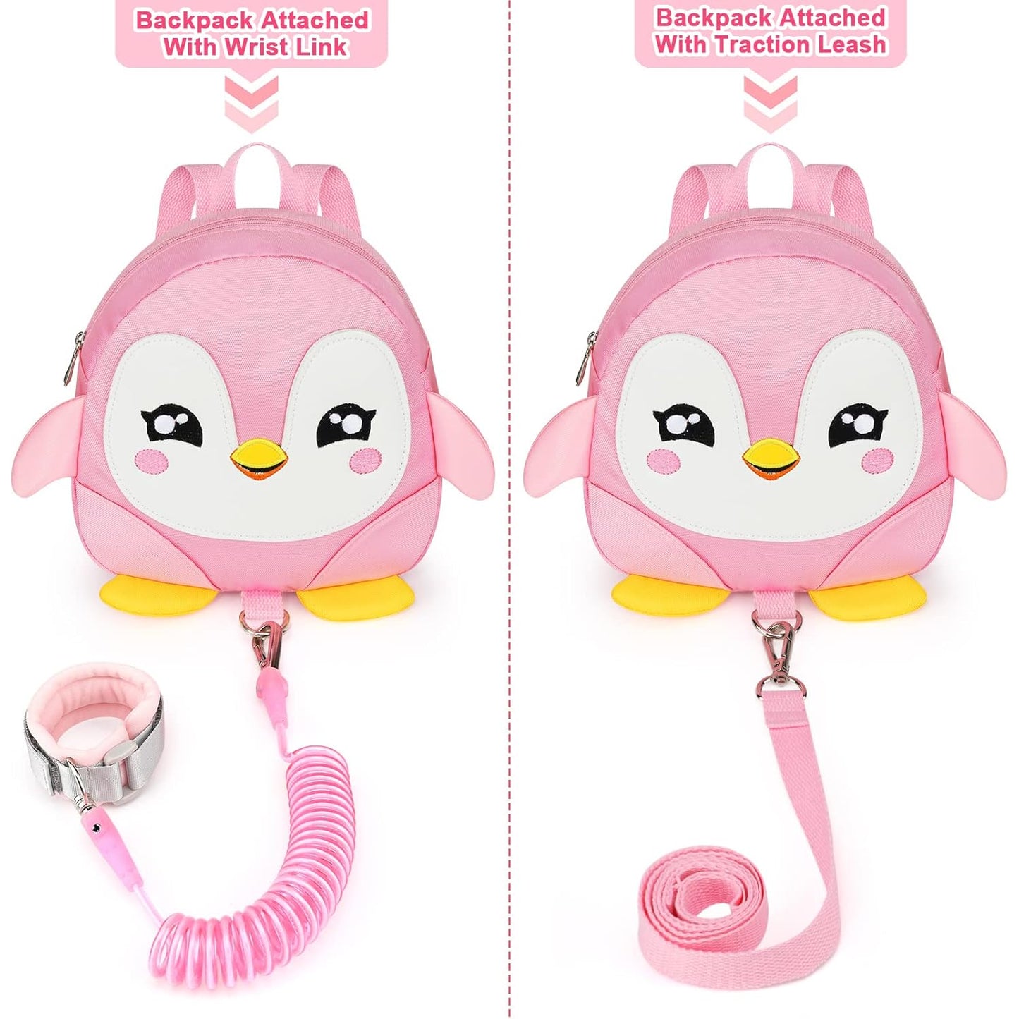 Accmor Toddler Harness Backpack Leash, Cute Dinosaur Backpacks with Anti Lost Wrist Link, Cute Mini Child Backpack Wristband Tether Strap and Protection Leashes for Boys Girls Aged 1-3 Years