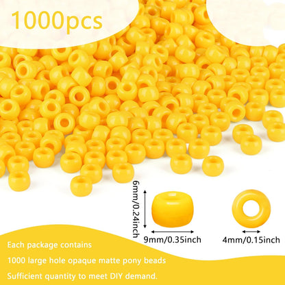 Red Pony Beads 1000Pcs 9mm Pony Beads Bulk Red Perler Beads for Friendship Bracelets Kandi Beads Hair Beads for Braids Beads for Crafts