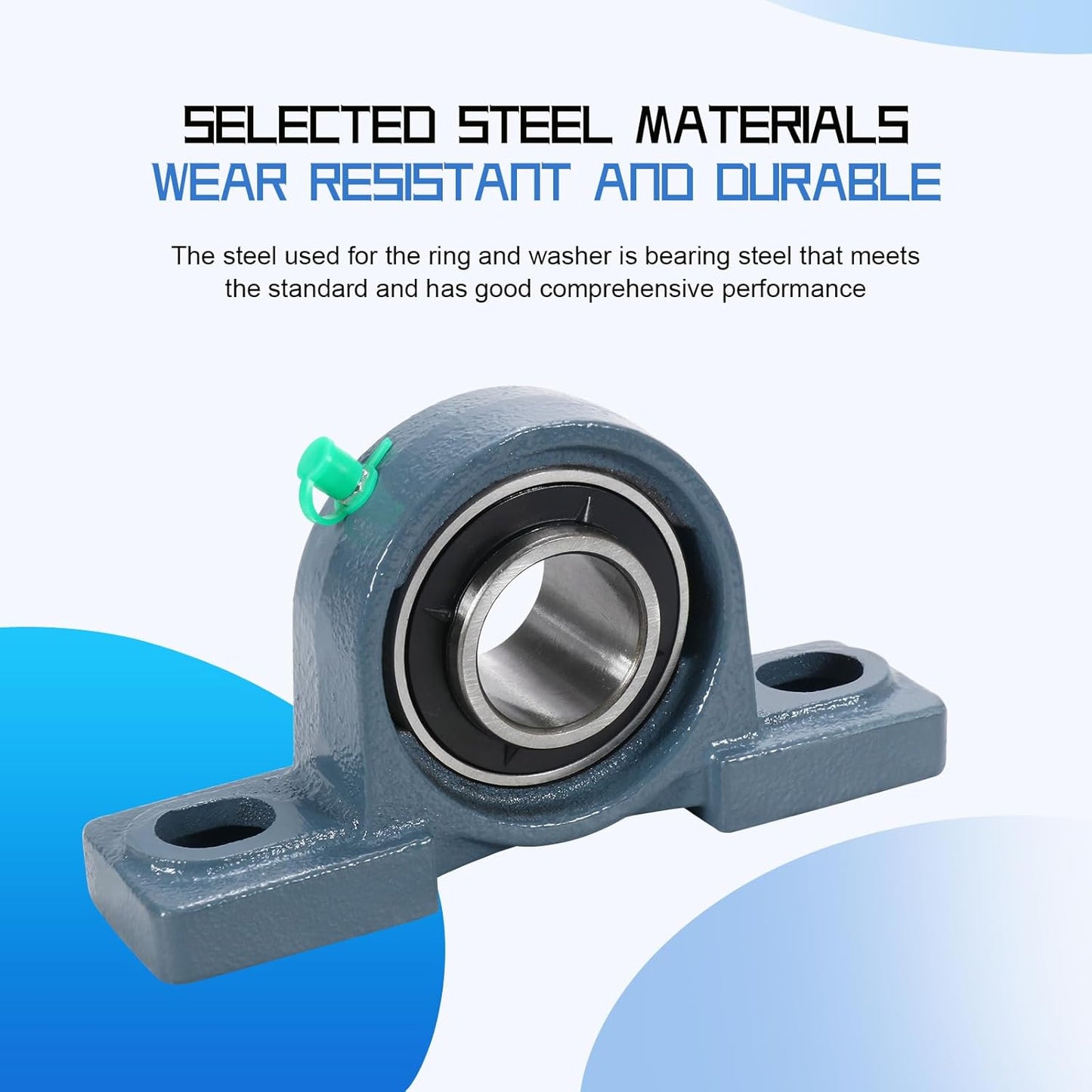 UCP202-10 Pillow Block Bearing,5/8" Bore Mounted Pillow Bearing Cast Iron Base -Self Aligning Chrome Bearing,2 Pcs
