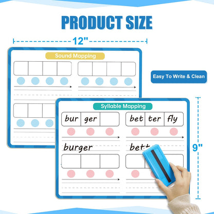Dry Erase Number Line Whiteboard, 9" x 12" 1-100 Number Double-Sided Math Practicing Chart, Homeschool Supplies，Educational Tools for Kids Students Classroom